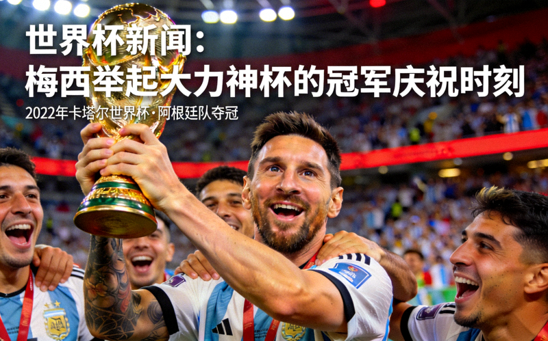 世界杯新闻 - 梅西举起大力神杯的冠军庆祝时刻特写