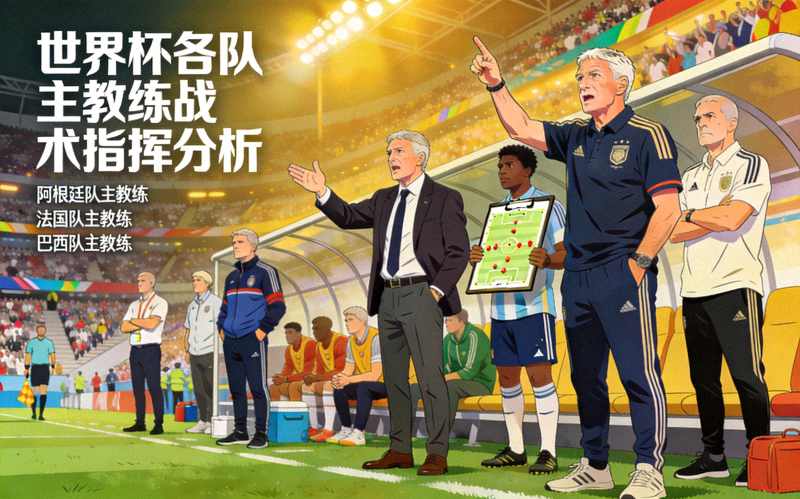 世界杯新闻 - 各国家队主教练在场边指挥比赛的战术分析画面